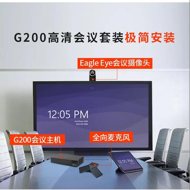 宝利通(POLYCOM)高清视讯/远程视频会议GROUP200/G200适用20-40㎡ 宝利通 GROUP200 G200